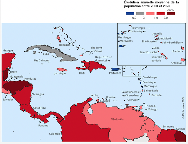 Les Antilles françaises et la Guyane : des dynamiques démographiques opposées